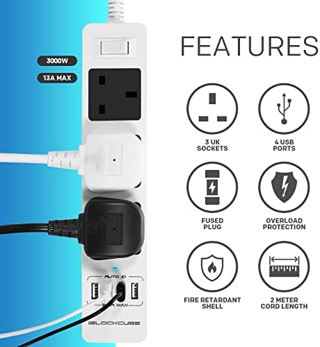 Space Optimise UK Plug Extension Lead
