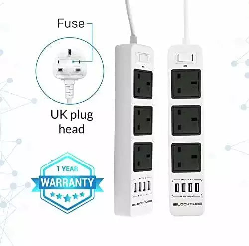 Space Optimise UK Plug Extension Lead
