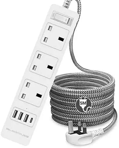 Space Optimise UK Plug Extension Lead 5m