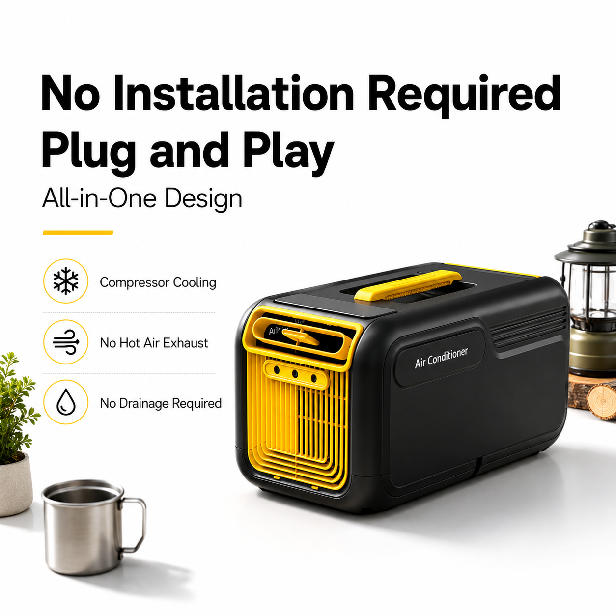 iBlockCube Portable Air Conditioner – Cooling & Heating All-in-One Unit for Home, Camping & Outdoor Use