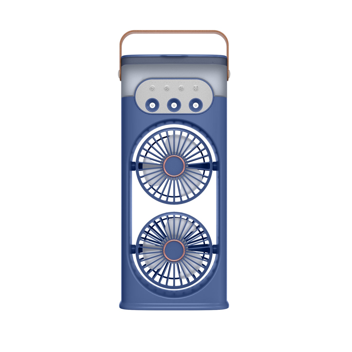 iBlockCube Dual-Head Mist Fan – High-Power Air Circulation & Humidifying Cooling Fan for Home, Office & Outdoor Use