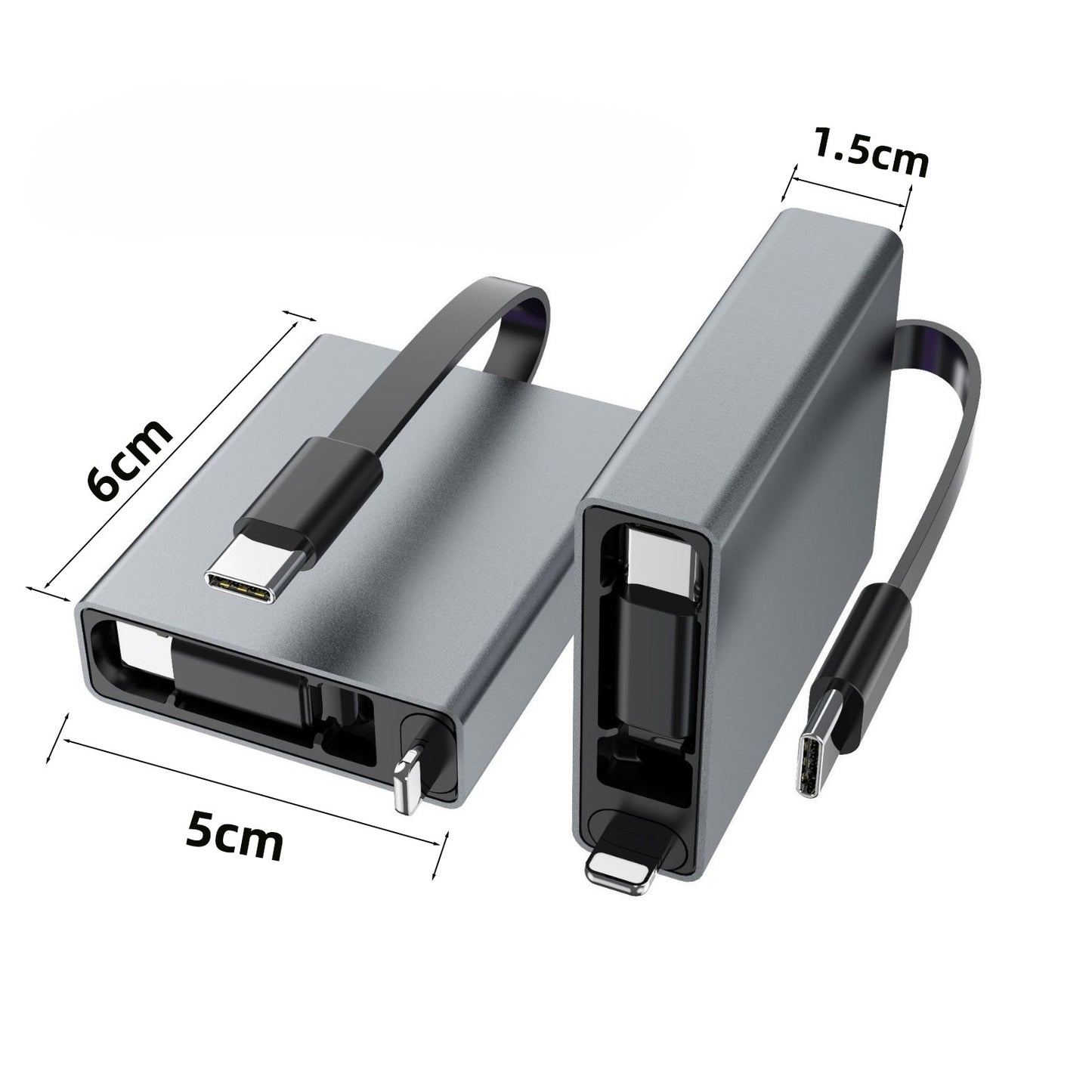 iBlockCube 100W Super Fast 3-in-1 Retractable Charging Cable – Charge Your Phone, Tablet, and Laptop Anywhere