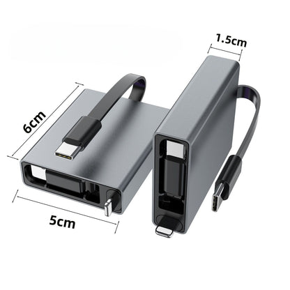 iBlockCube 100W Super Fast 3-in-1 Retractable Charging Cable – Charge Your Phone, Tablet, and Laptop Anywhere