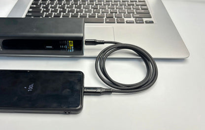 iBlockCube 1M  Digital display 100W/60W/27W data cable, dual Type-C fast charging, power digitally displayed, woven cable, suitable for Apple and Huawei 20V，5A（3A）