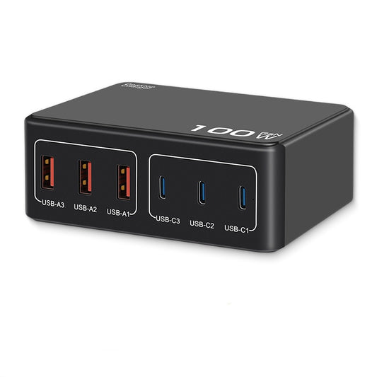 iBlockCube Multi-port mobile phone and computer charger with a universal charging head, featuring a 100W high-power PD USB fast charging function.