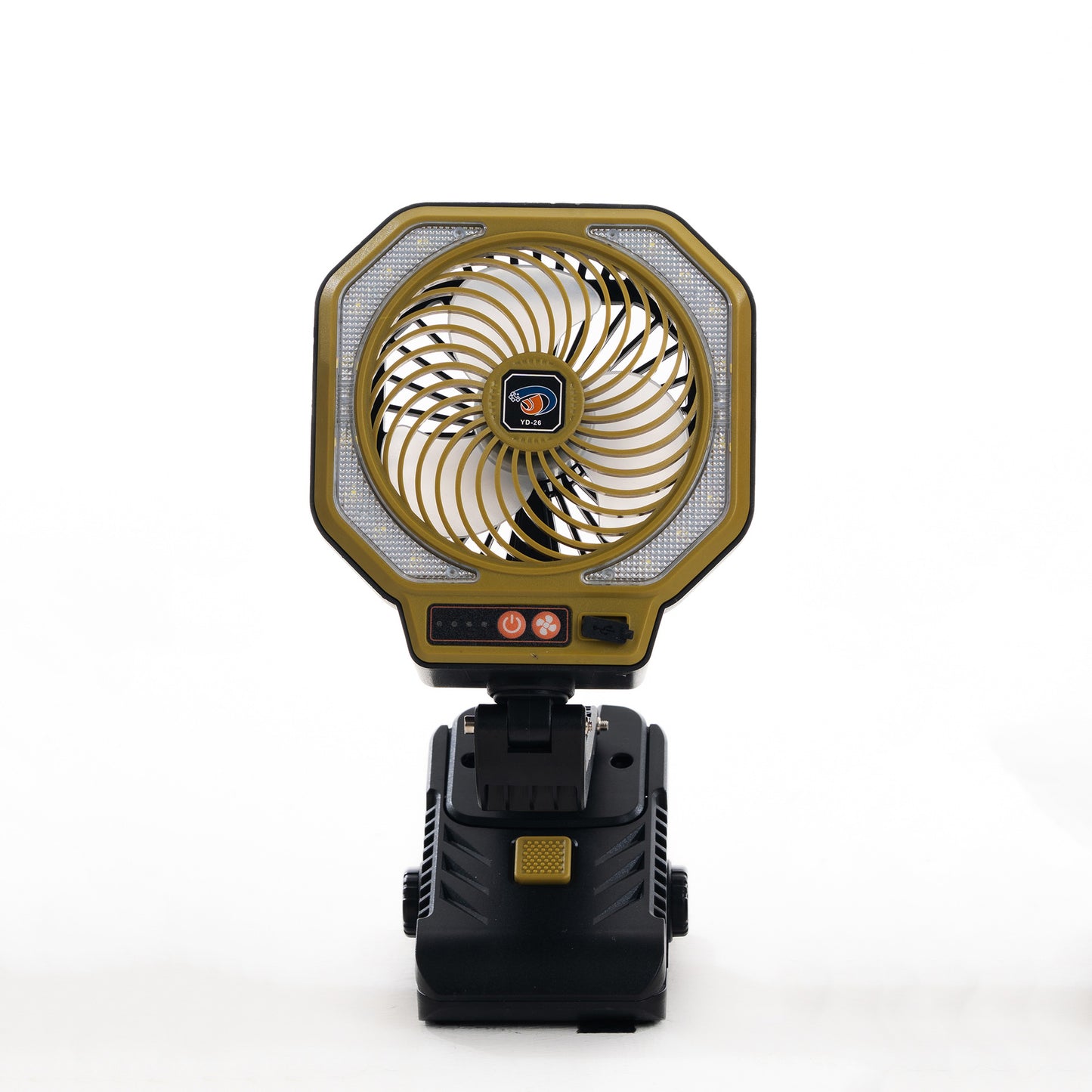 iBlockCube Portable Camping Fan with LED Light – USB Rechargeable Folding Cooling Fan for Outdoor Adventures