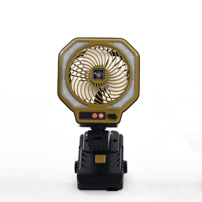 iBlockCube Portable Camping Fan with LED Light – USB Rechargeable Folding Cooling Fan for Outdoor Adventures