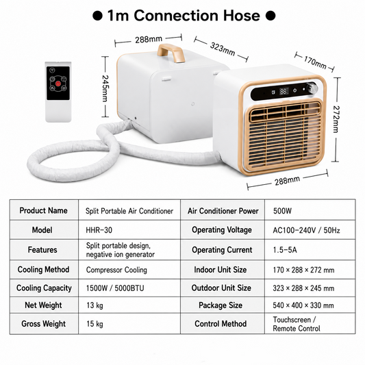 iBlockCube Portable Split Air Conditioner – No Installation, No Drainage, Plug-and-Play Cooling System