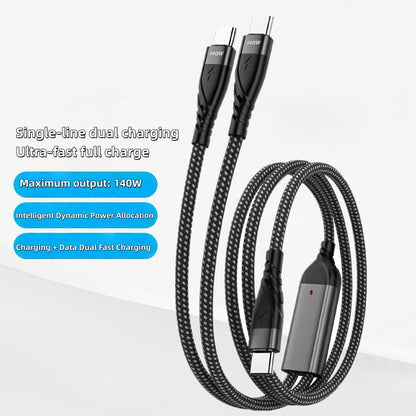 iBlockCube 1.2M PD 2-in-1 Type-C Fast Charging & Data Cable – High-Speed 5A Power Delivery for iPhone, Huawei, and Laptops