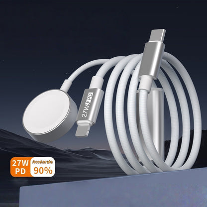 iBlockCube Apple Watch iWatch Magnetic PD Fast Charging 65W 2-in-1 Type-C Cable – Charge Your Apple Devices Efficiently
