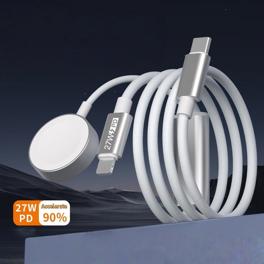 iBlockCube Apple Watch iWatch Magnetic PD Fast Charging 65W 2-in-1 Type-C Cable – Charge Your Apple Devices Efficiently