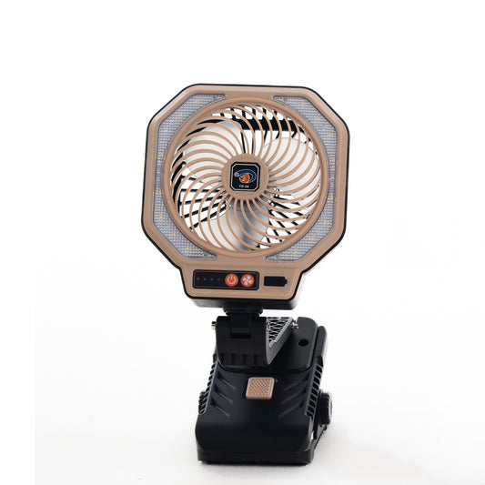 iBlockCube Portable Camping Fan with LED Light – USB Rechargeable Folding Cooling Fan for Outdoor Adventures