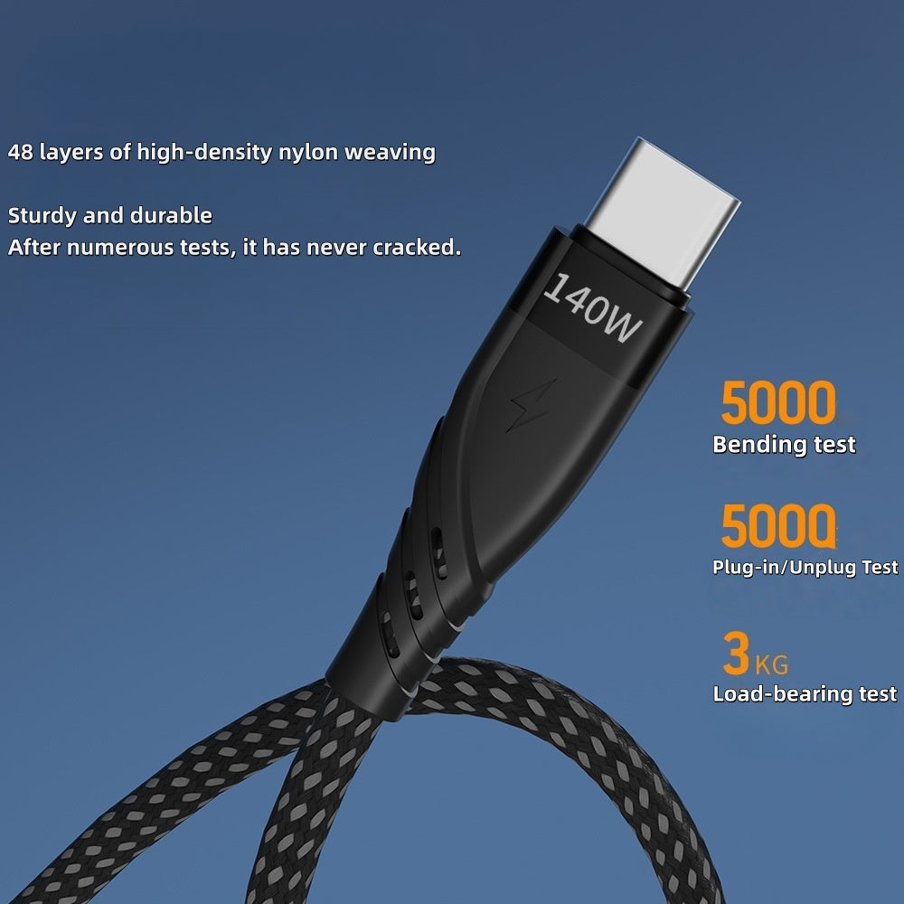 iBlockCube 1.2M PD 2-in-1 Type-C Fast Charging & Data Cable – High-Speed 5A Power Delivery for iPhone, Huawei, and Laptops