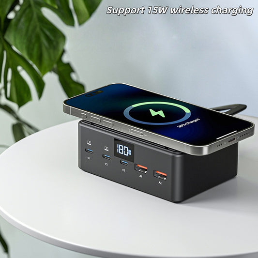 iBlockCube 190W Fast Charging Multi-Port USB Charger with 15W Wireless Charging – Power Your Devices with Speed and Convenience