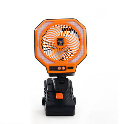 iBlockCube Portable Camping Fan with LED Light – USB Rechargeable Folding Cooling Fan for Outdoor Adventures
