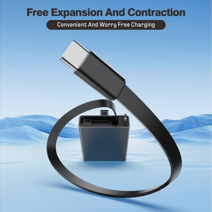 iBlockCube 100W Super Fast 3-in-1 Retractable Charging Cable – Charge Your Phone, Tablet, and Laptop Anywhere
