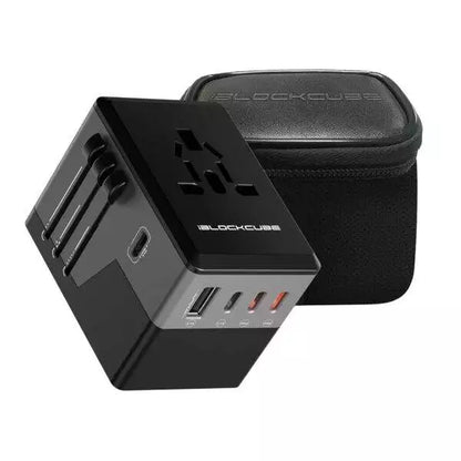 iBlockCube Swift Universal Travel Adapter 120W PD Fast Charger 4 USB-C,1 USB-A, International Wall Charger AC Plug Adaptor All in One Worldwide Power Charger Compatible with Laptops(Grey)
