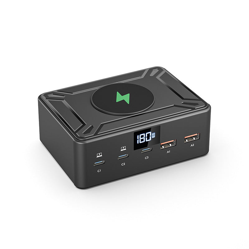 iBlockCube 190W Fast Charging Multi-Port USB Charger with 15W Wireless Charging – Power Your Devices with Speed and Convenience