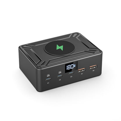 iBlockCube 190W Fast Charging Multi-Port USB Charger with 15W Wireless Charging – Power Your Devices with Speed and Convenience