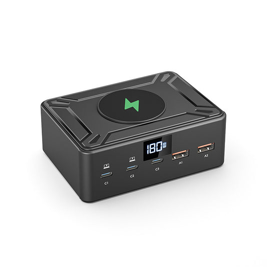 iBlockCube 190W Fast Charging Multi-Port USB Charger with 15W Wireless Charging – Power Your Devices with Speed and Convenience
