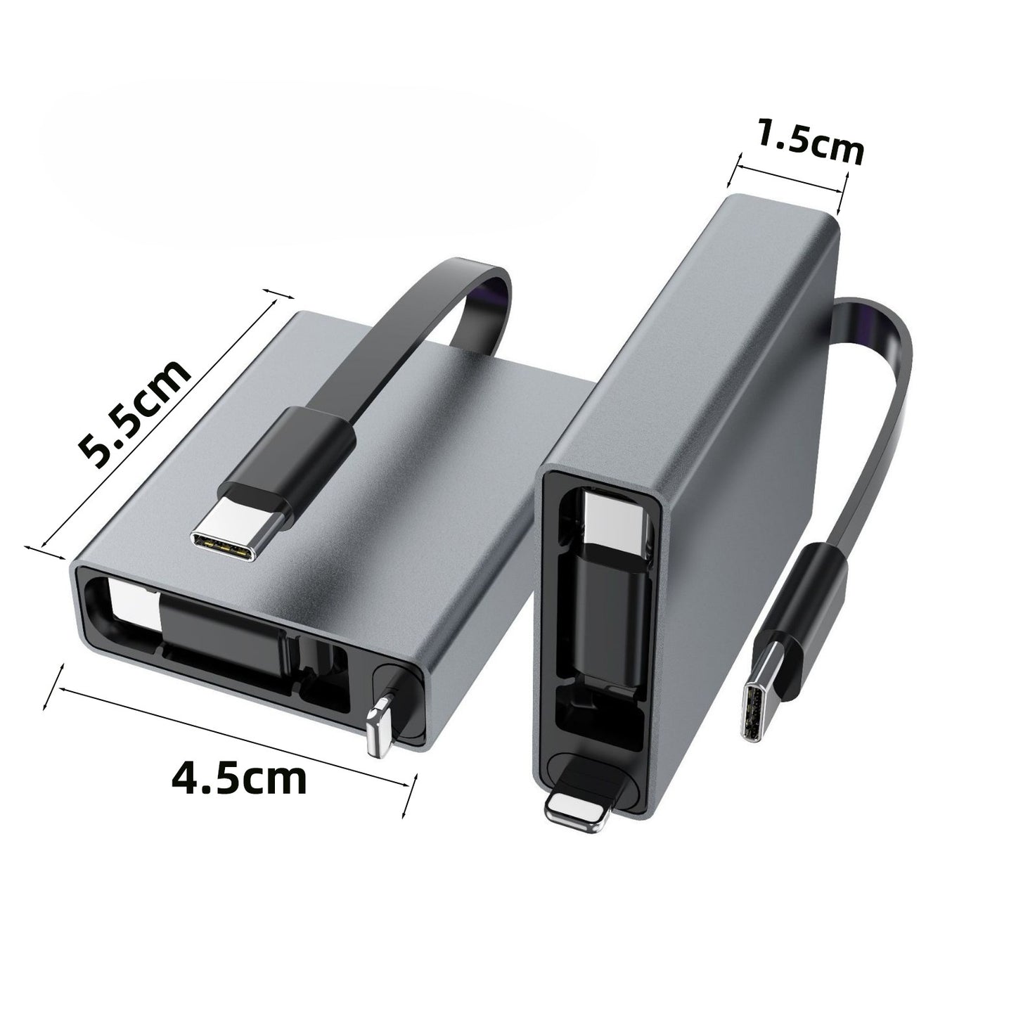 iBlockCube 100W Super Fast 3-in-1 Retractable Charging Cable – Charge Your Phone, Tablet, and Laptop Anywhere
