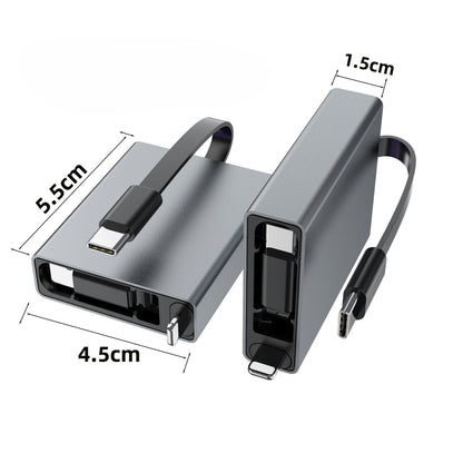 iBlockCube 100W Super Fast 3-in-1 Retractable Charging Cable – Charge Your Phone, Tablet, and Laptop Anywhere