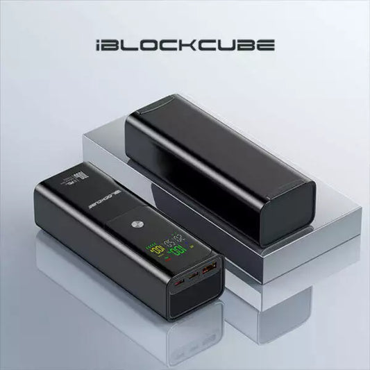 iBlockCube 20000mAh High-Capacity Power Bank with PD100W Fast Charging, Portable Laptop Charger for Travel