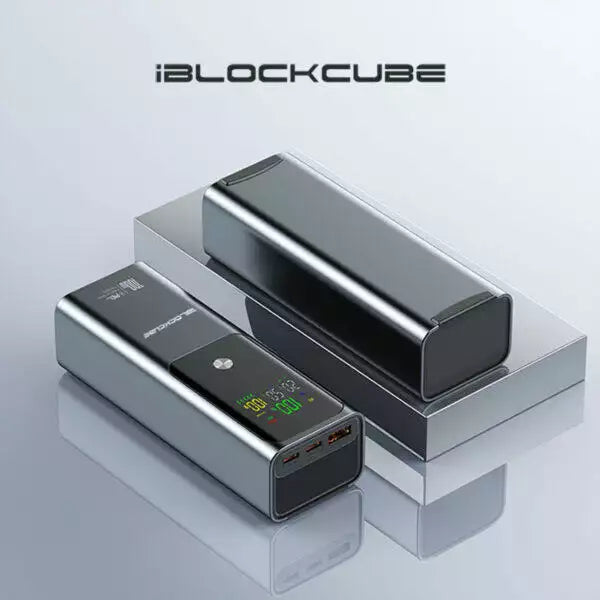 iBlockCube 20000mAh High-Capacity Power Bank with PD100W Fast Charging, Portable Laptop Charger for Travel