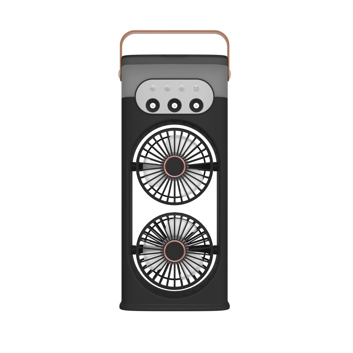 iBlockCube Dual-Head Mist Fan – High-Power Air Circulation & Humidifying Cooling Fan for Home, Office & Outdoor Use