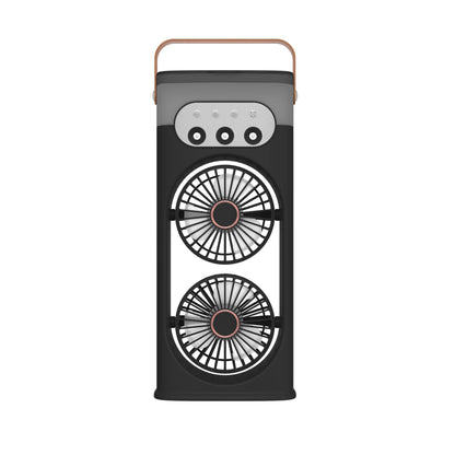 iBlockCube Dual-Head Mist Fan – High-Power Air Circulation & Humidifying Cooling Fan for Home, Office & Outdoor Use