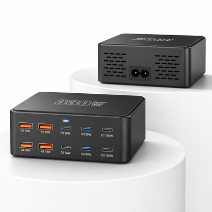 iBlockCube 330W GaN Multi-Port Fast Charger – Ultra Power Desktop Charging Station