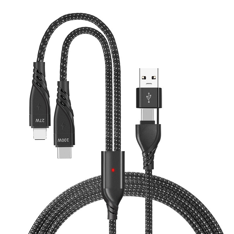 iBlockCube 1.2M PD 2-in-1 Type-C Fast Charging & Data Cable – High-Speed 5A Power Delivery for iPhone, Huawei, and Laptops
