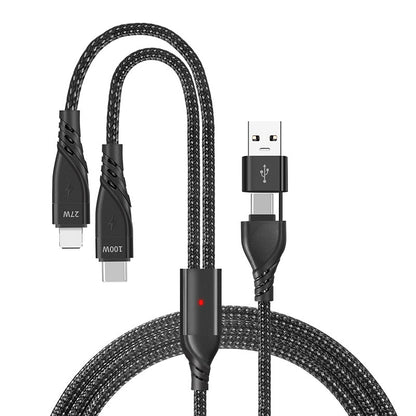iBlockCube 1.2M PD 2-in-1 Type-C Fast Charging & Data Cable – High-Speed 5A Power Delivery for iPhone, Huawei, and Laptops