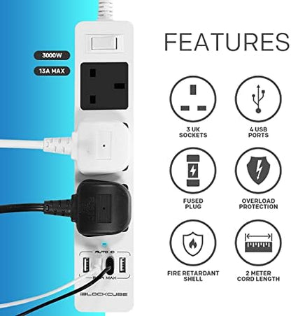 Space Optimise UK Plug Extension Lead