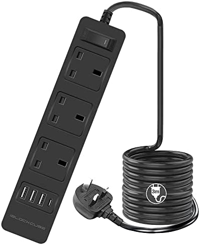 SOS_3M Space Optimise UK Plug Extension Lead 3m