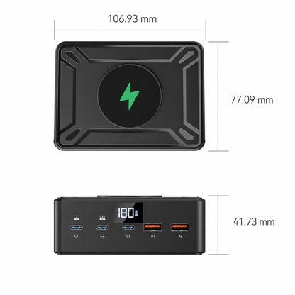 iBlockCube 190W Fast Charging Multi-Port USB Charger with 15W Wireless Charging – Power Your Devices with Speed and Convenience