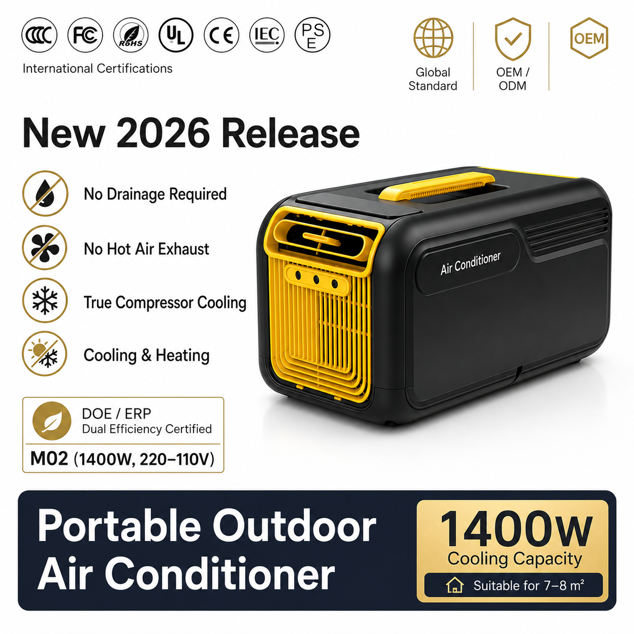 iBlockCube Portable Air Conditioner – Cooling & Heating All-in-One Unit for Home, Camping & Outdoor Use
