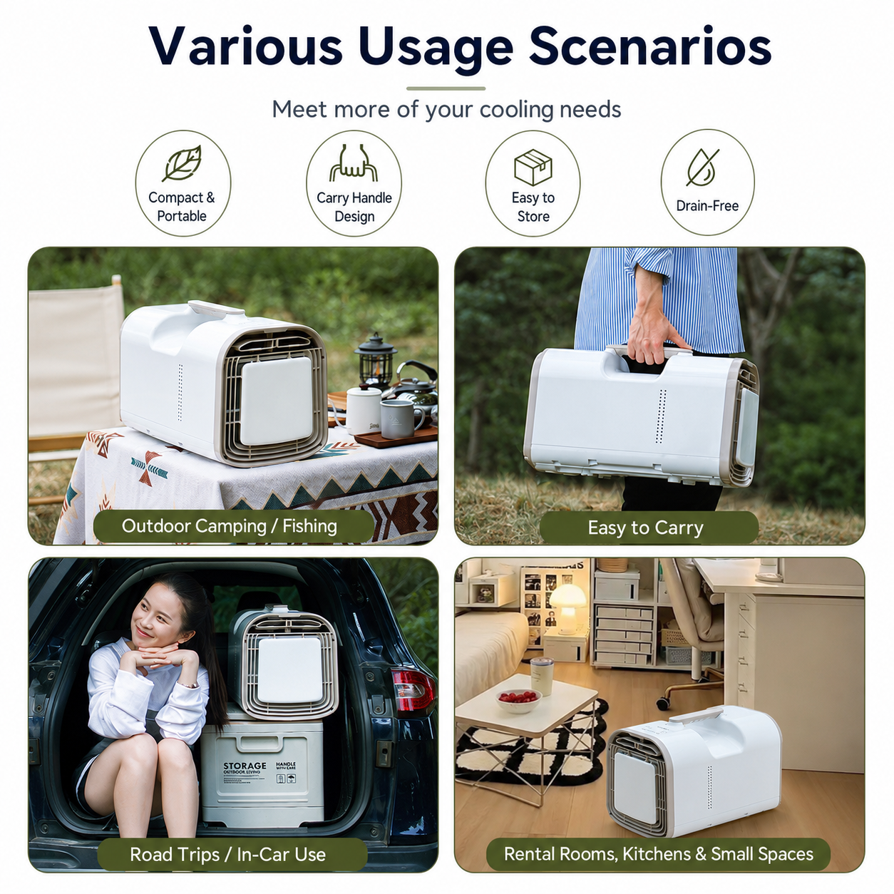 iBlockCube Portable Mini Compressor Air Conditioner – Personal Cooling AC for Home, Camping & Outdoor Adventures