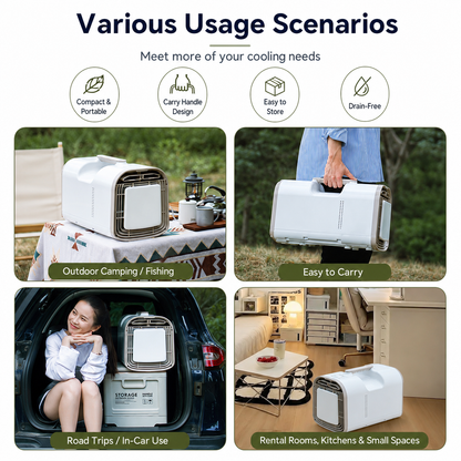 iBlockCube Portable Mini Compressor Air Conditioner – Personal Cooling AC for Home, Camping & Outdoor Adventures