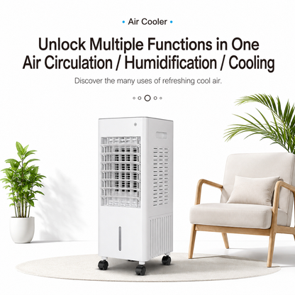 iBlockCube Portable Evaporative Air Cooler – Mobile Cooling Fan for Home, Office & Industrial Use