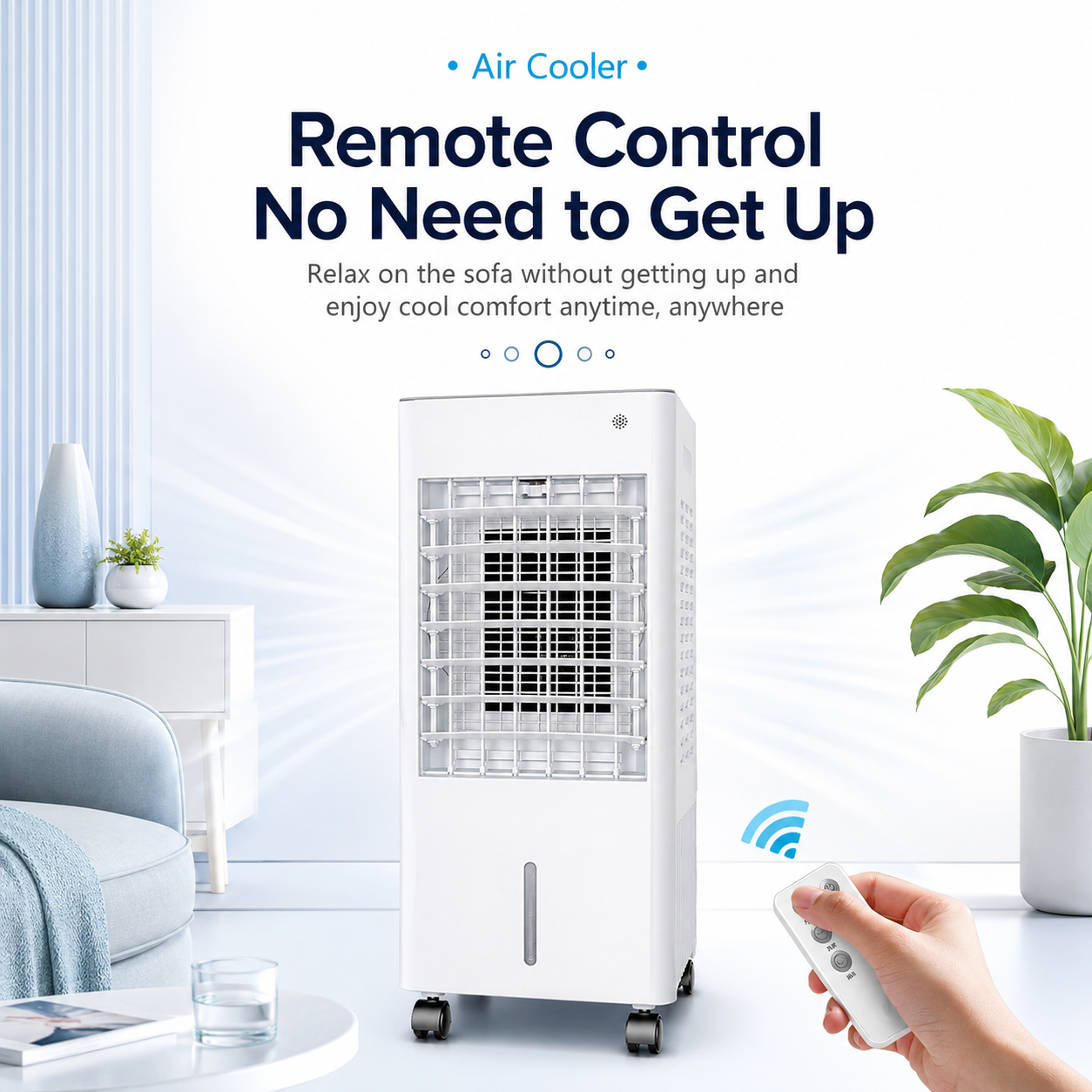 iBlockCube Portable Evaporative Air Cooler – Mobile Cooling Fan for Home, Office & Industrial Use