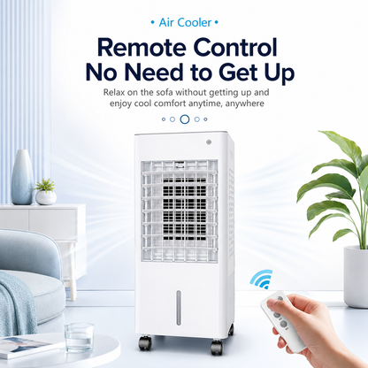 iBlockCube Portable Evaporative Air Cooler – Mobile Cooling Fan for Home, Office & Industrial Use