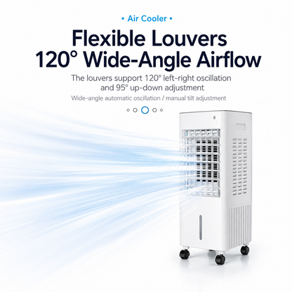 iBlockCube Portable Evaporative Air Cooler – Mobile Cooling Fan for Home, Office & Industrial Use