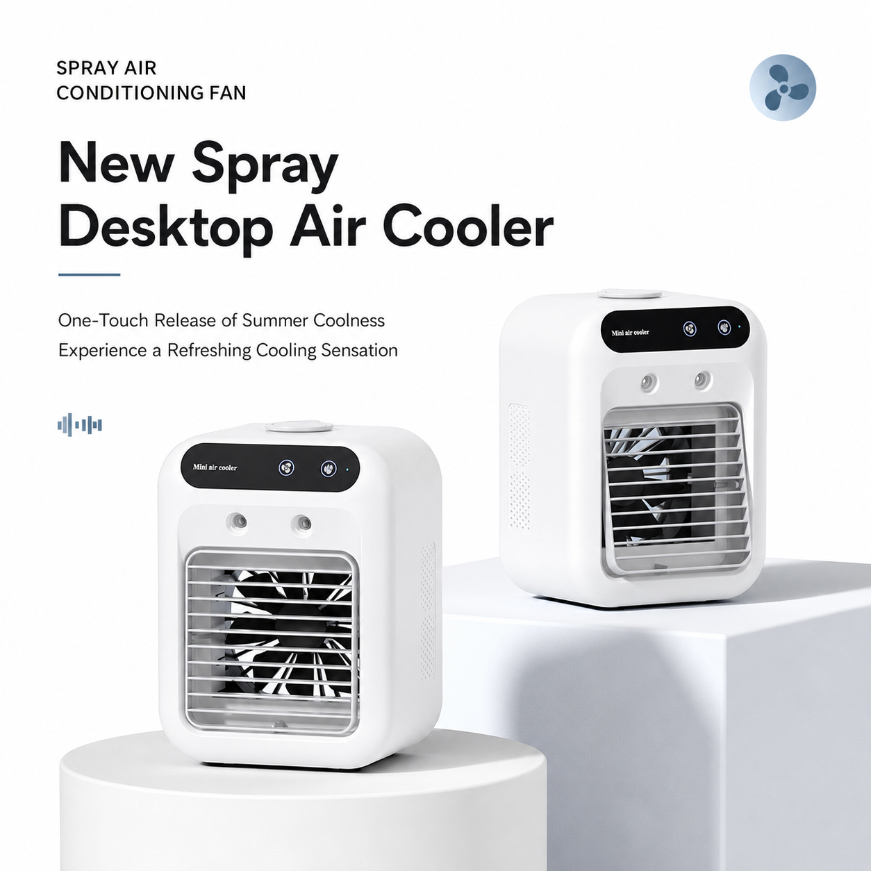 iBlockCube Portable Mini Air Cooler – Desktop Evaporative Cooling & Humidifying Fan