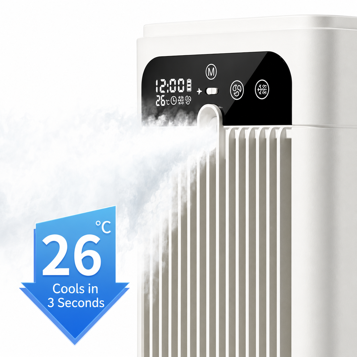 iBlockCube Portable Mini Air Cooler – Desktop Evaporative Cooling & Humidifying Fan