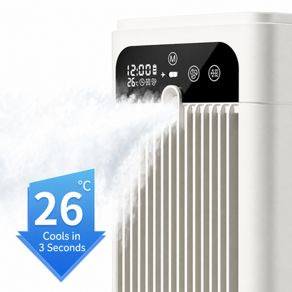 iBlockCube Portable Mini Air Cooler – Desktop Evaporative Cooling & Humidifying Fan