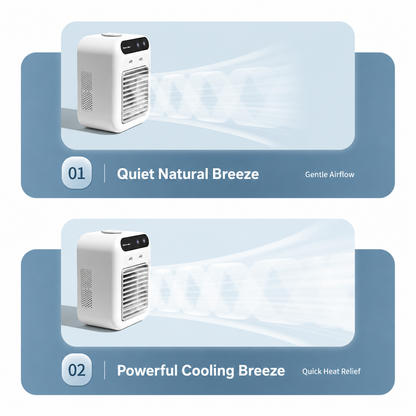iBlockCube Portable Mini Air Cooler – Desktop Evaporative Cooling & Humidifying Fan