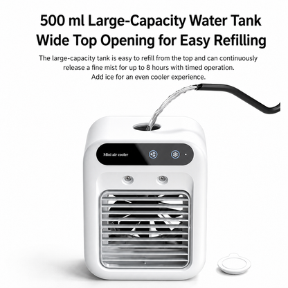 iBlockCube Portable Mini Air Cooler – Desktop Evaporative Cooling & Humidifying Fan