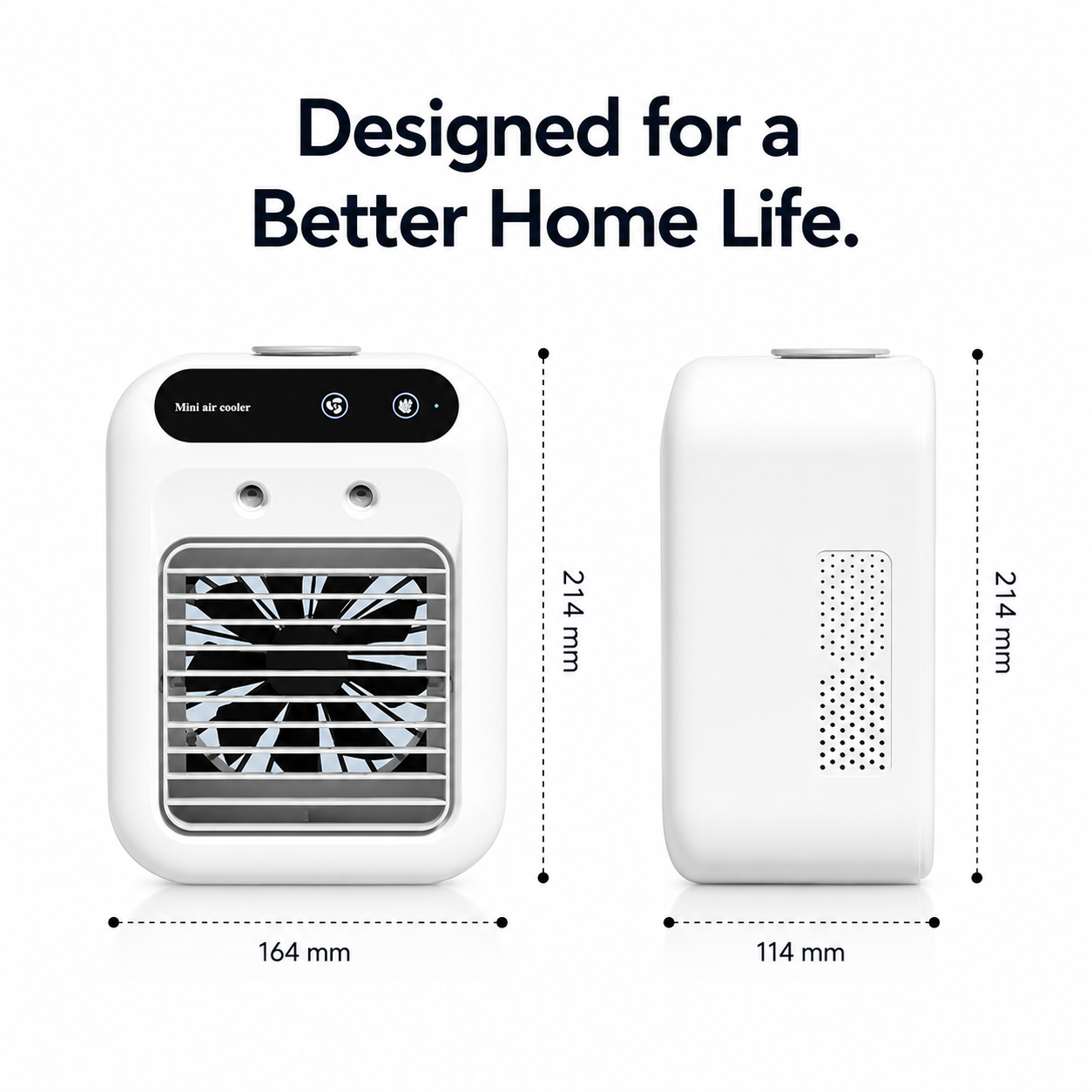 iBlockCube Portable Mini Air Cooler – Desktop Evaporative Cooling & Humidifying Fan