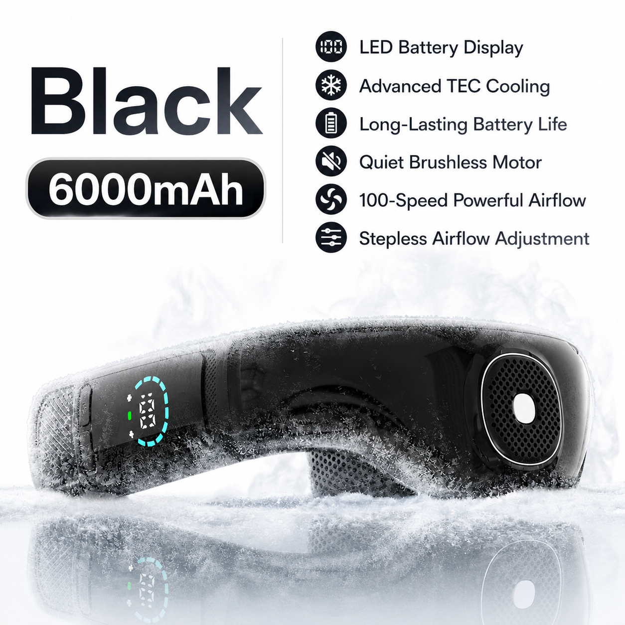 iBlockCube Neck Fan with Semiconductor Cooling – USB Rechargeable Bladeless Wearable Air Conditioner Fan